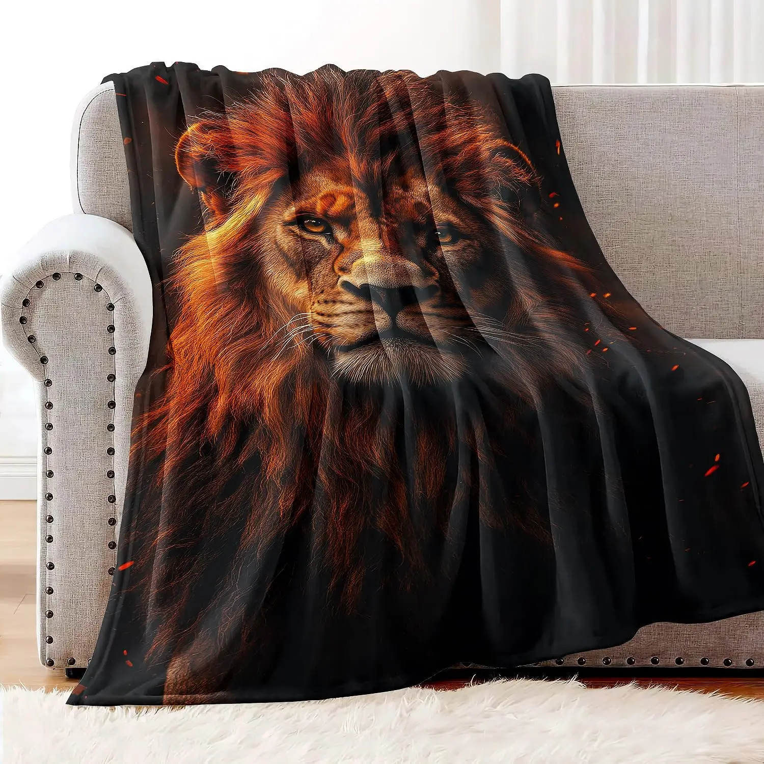 Majestic Realistic Lion Blanket Animal Lover Gifts for Adults & Kids – Ultra Soft Plush Throw Blanket for Bed, Couch, Camping60