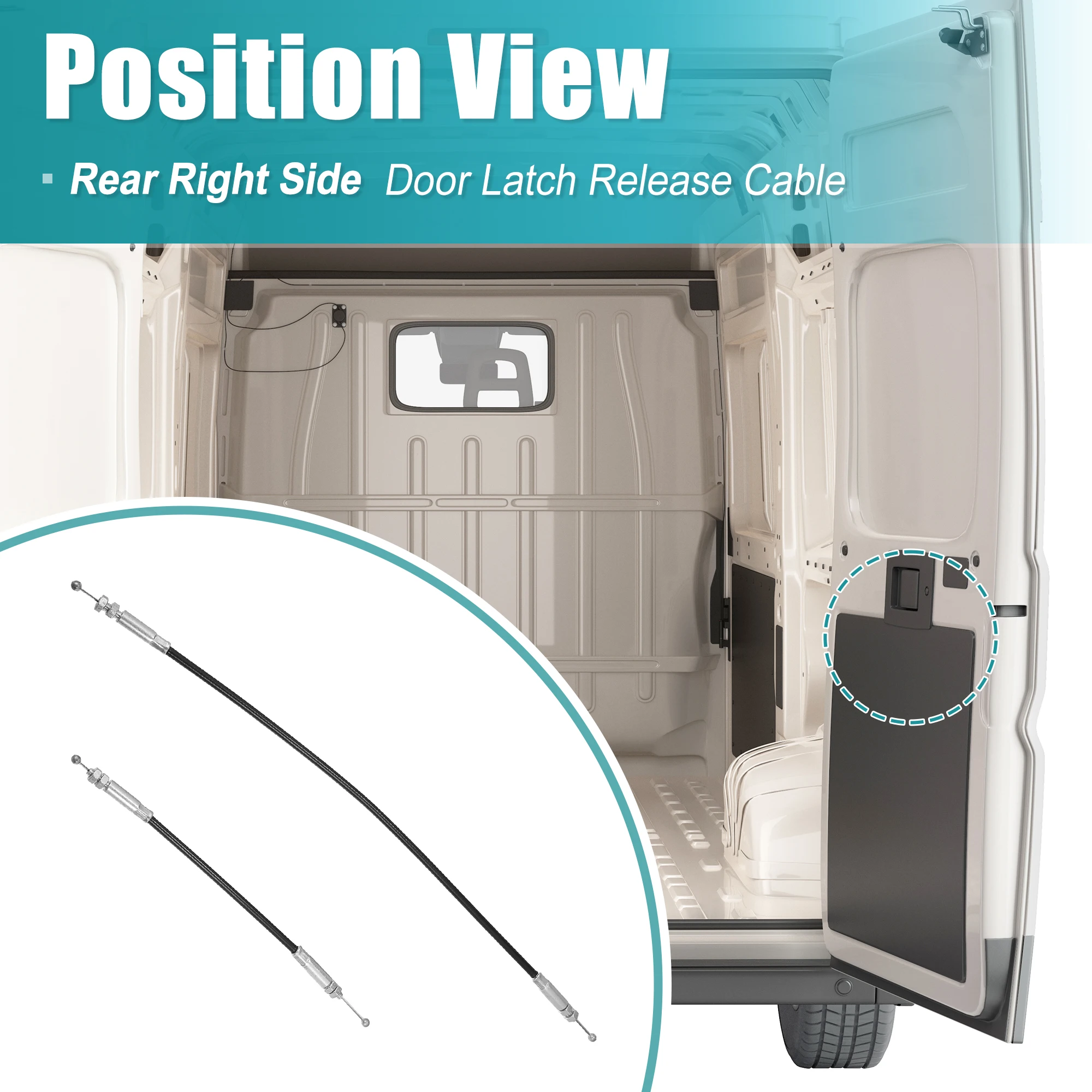 X Autohaux 1 Set Rear Right Door Latch Release Cable for Ford E-150 2003-2014 for Ford E-150 Econoline 1992-2002 8C2Z15431A02C