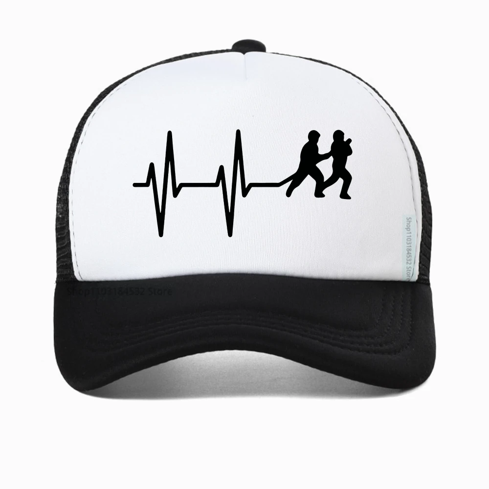 

Casual Fireman Heartbeat Firefighter baseball cap fashion casual sport mesh sun hat Adjustable Breathable snapback hats