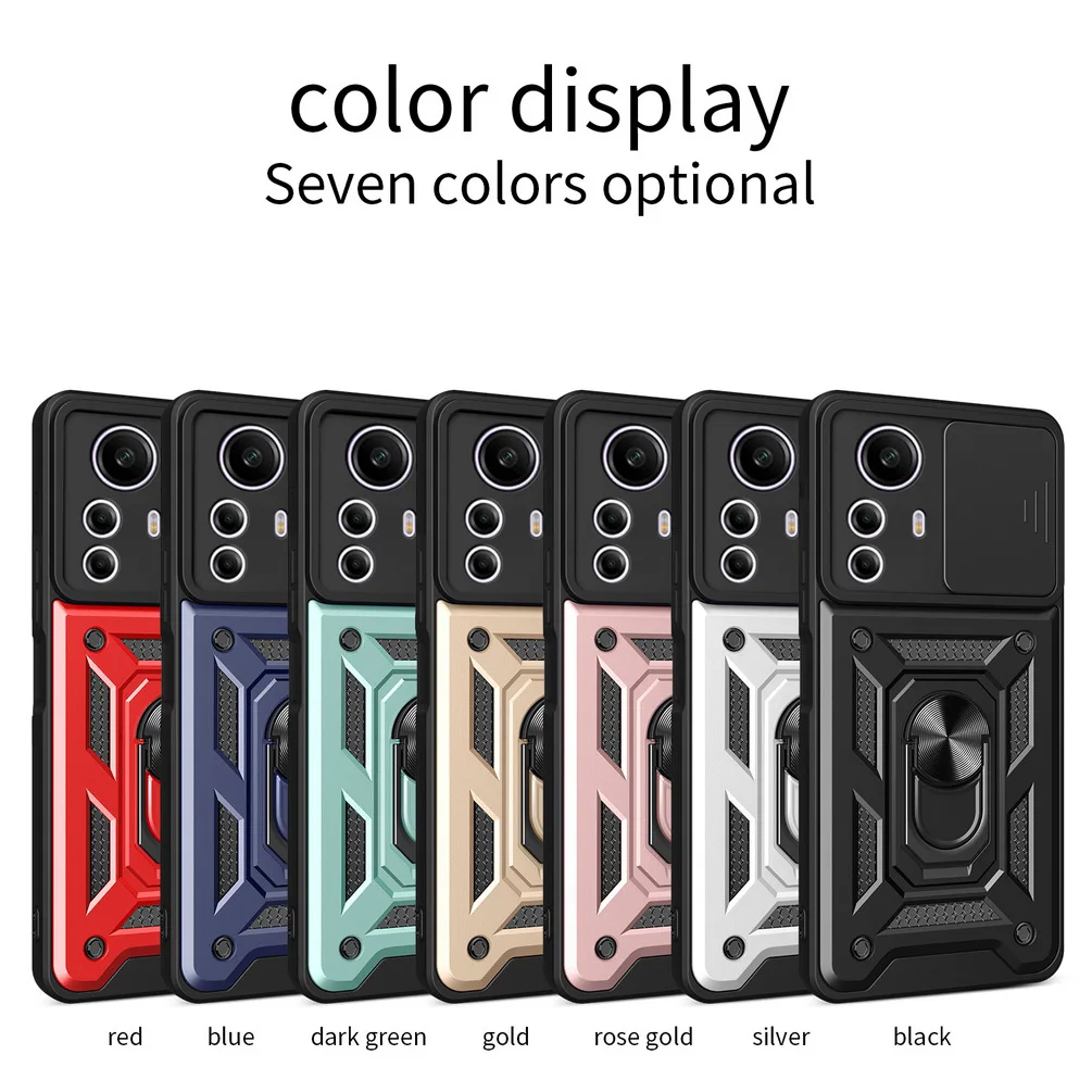 Camera protect case for Xiaomi Redmi Note 12S 12 Pro + 11E 5G 11 Pro 11S 11T Note 10 Pro 10S 9T 9 Pro 8 Armor Hybrid Ring Cover