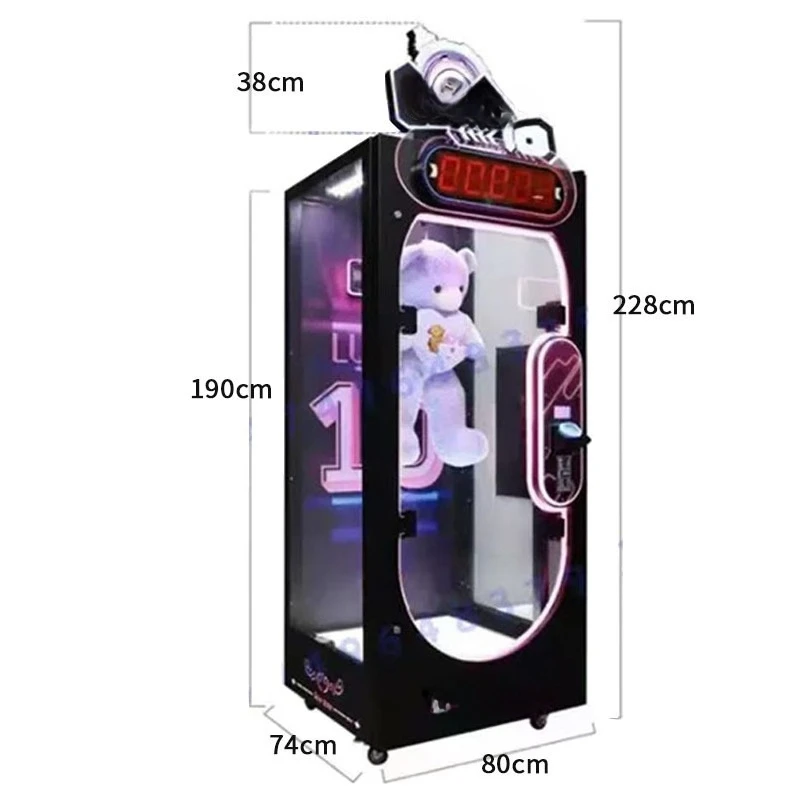 Shopping mall activities scan code gift grab doll  challenge 10 seconds slot game machine video game  hanging line scissors