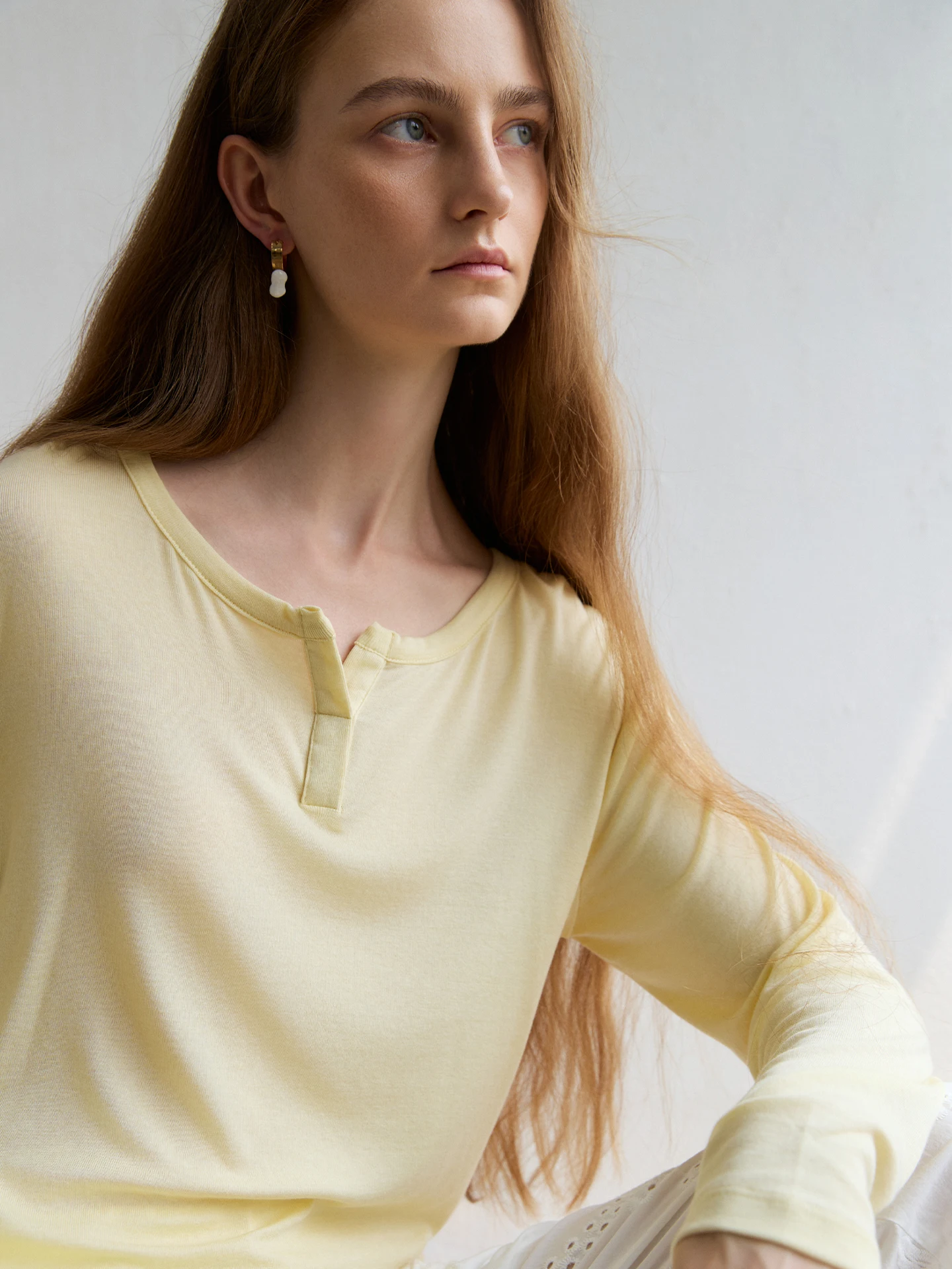 

Ultrine Wool Lyocell Women's Long Sve Base irt 6 Colors Soft Versatile Breathable Lightweight Faionable Loose Fit T-...