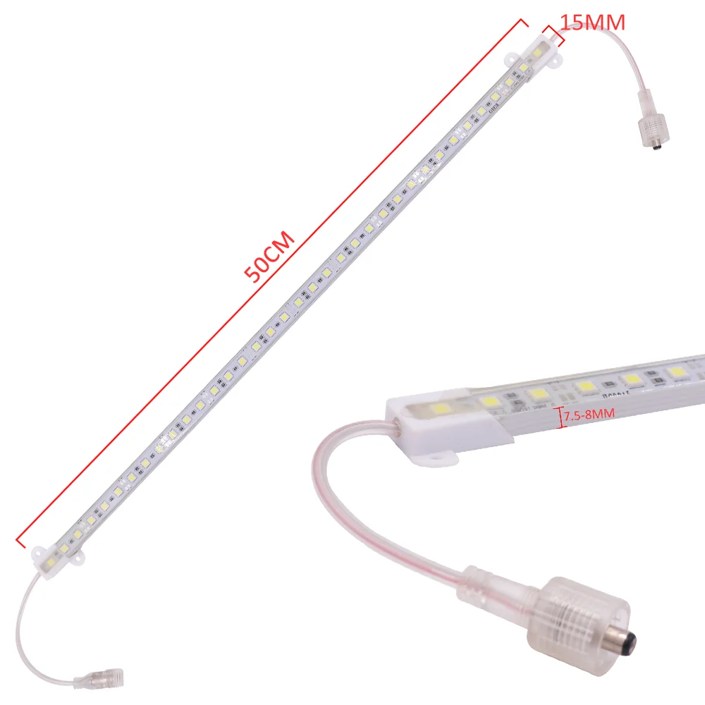 DC 12V LED Bar Lights 50CM 36LEDs High Brightness Hard Rigid LED Strip 5050 Waterproof Tube Light for Home Kitchen Cabinet Decor