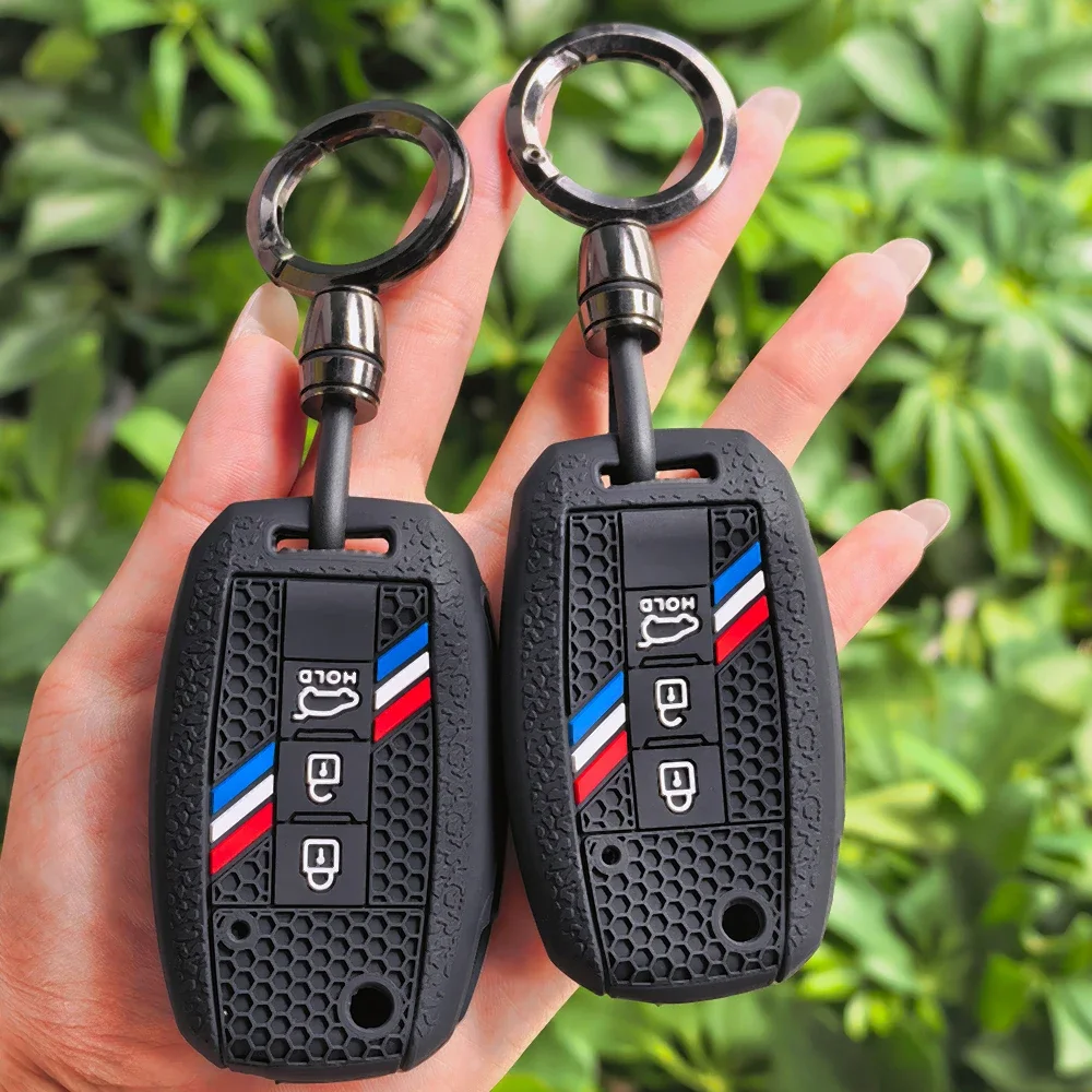 Car Folding Flip Smart Key Case Keychain For Kia K2 K3 K5 Carens Cerato Forte Sorento Fob Cover For Hyundai Avante Santa