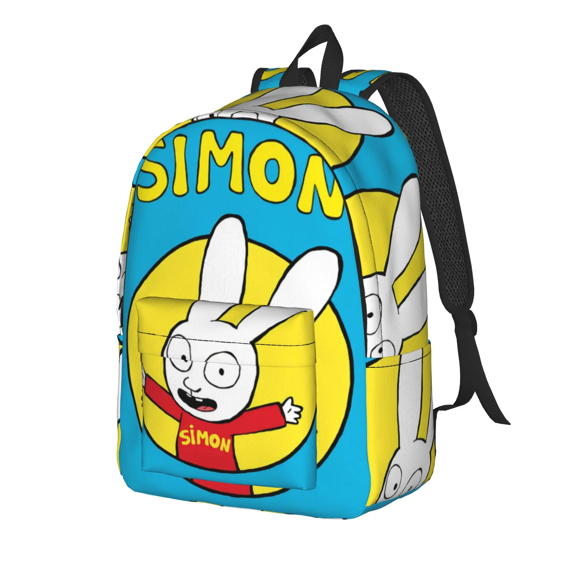 Simon Super Rabbit Casual Backpack Sports High School Hiking Travel  Daypack for Men Women Laptop Computer Canvas Bags
