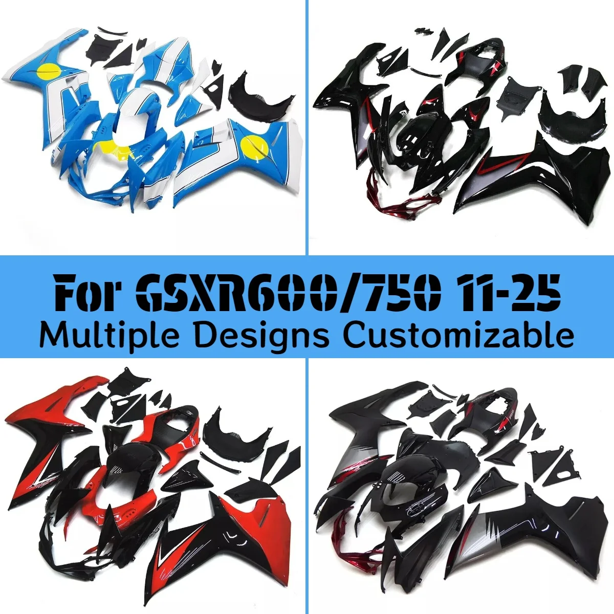For GSXR600/750 2011-2025 Motorcycle Parts Fairing Kit GSXR 600 750 11-25 Aftermarket Body Works Cover Fairings