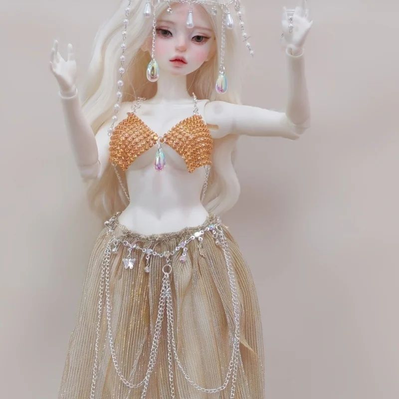 

Одежда для кукол bjd 1/4 1/3 размер дяди металлический корсет жемчужный головной убор газовая юбка плиссированная юбка аксессуары для кукол