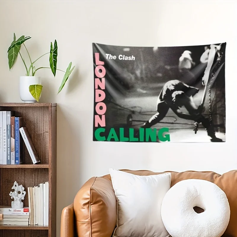 نسيج The Clash London Calling - تصميم فني للموسيقى القديمة، هدية مثالية للمنزل والسكن، ديكورات جدارية فريدة من نوعها