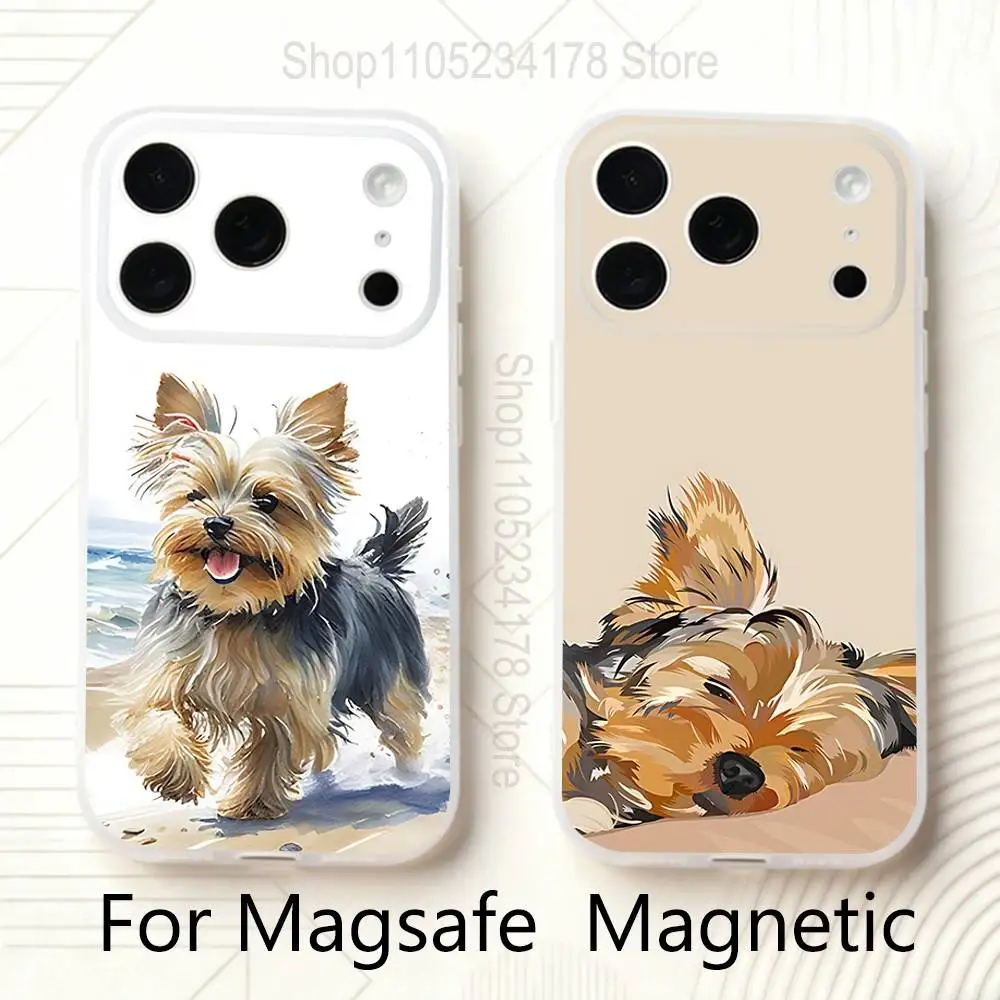 

Yorkshire Terrier Dog Phone Case For iPhone 17,16,15,14,13,12,11 Pro,Max,Plus,Mini,Air,E Magnetic Magsafe Frosted Clear