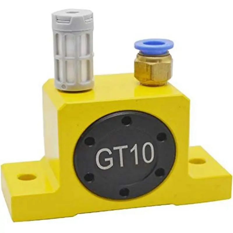 VEHO-Small Pipeline Silo Vibration Knocker GT10 Pneumatic Air Turbine Vibrator Pneumatic Turbine Vibrator Oscillator Yellow