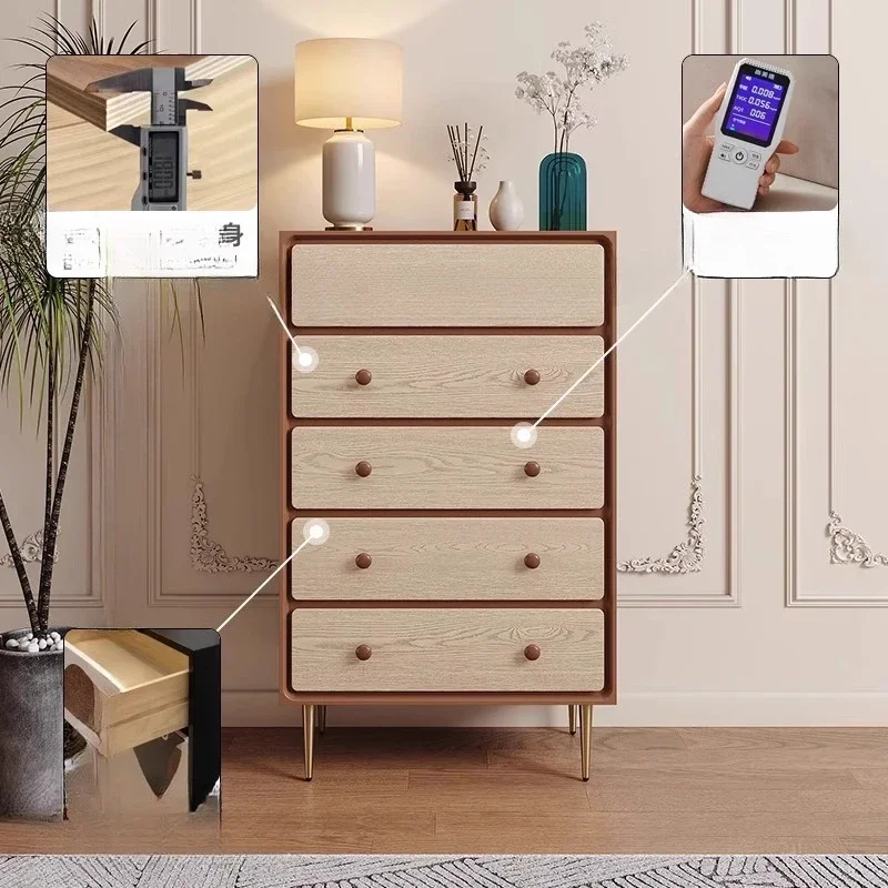 

French retro style six-chest cabinet, bedroom solid wood storage TV cabinet, side cabinet drawer cabinet