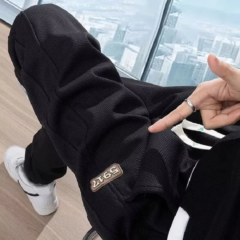 

Men's Sweatpants Spring Embroidery Drawstring Baggy Pants Sport Fitness Jogger Streetwear Outdoor Running Men Trousers Plus Size