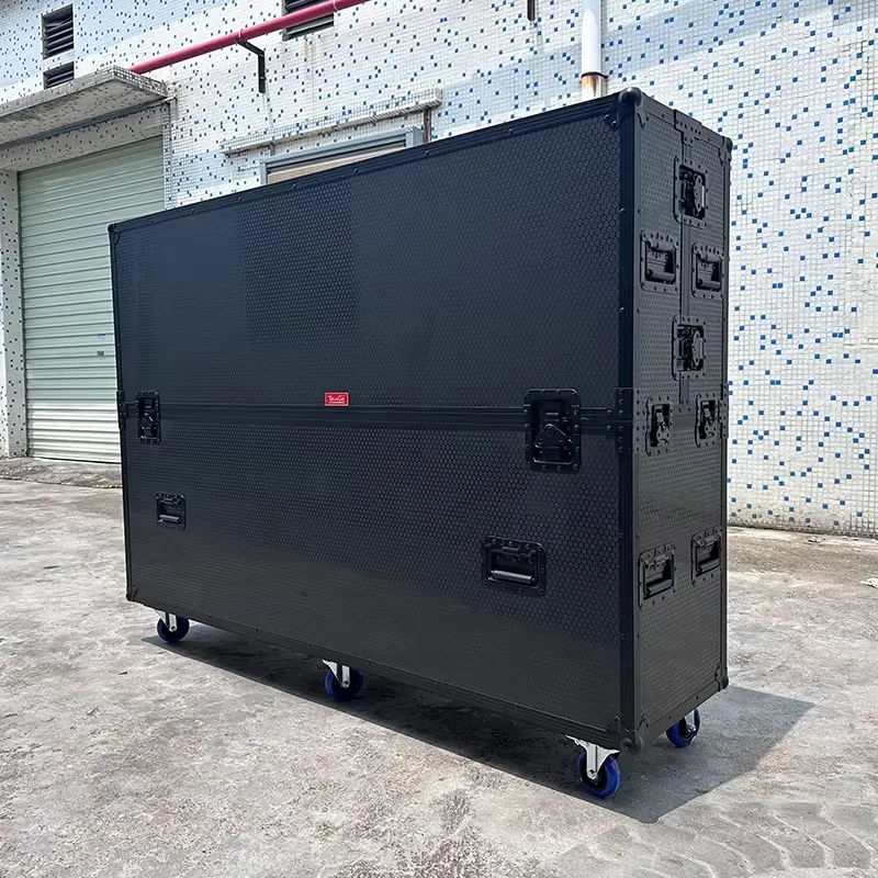 Portable 75'' Automatic Control LED LCD TV Screen Black Electric Motorised Lift Plasma Flight Case