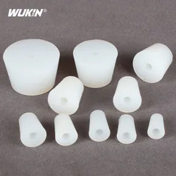 1PC Silicone Plug With Hole High Temperature Acid Alkali Resistance Cover Stoppers For Laboratory Triangle Flask Tube Plug