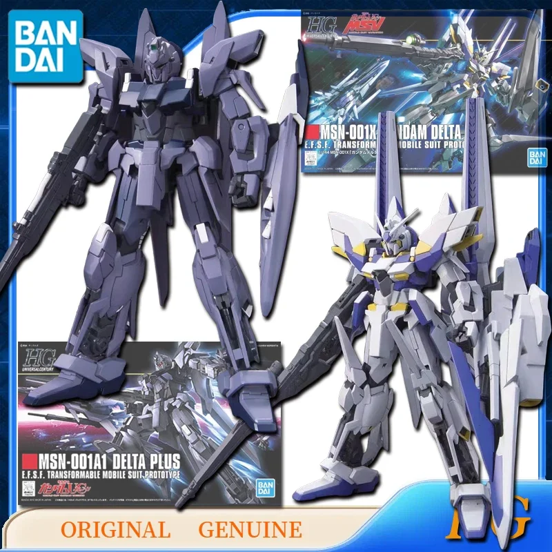 Bandai Original HG MSN-001A1 DELTA PLUS/MSN-001X GUNDAM DELTA KAI Anime Action Figures Toys for Kids Gift Assembly Model