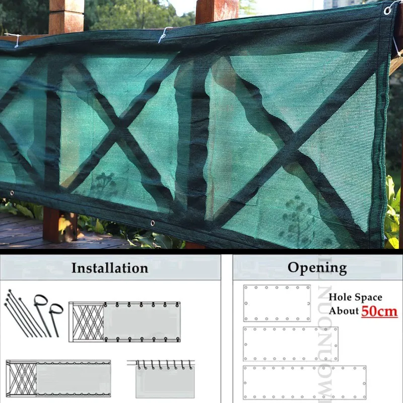 

Width 0.8M/0.9M Blackish-Green Balcony Shading Net Fence Privacy Screen Garden Pergolas Shelter Cover Swimming Pool Awning