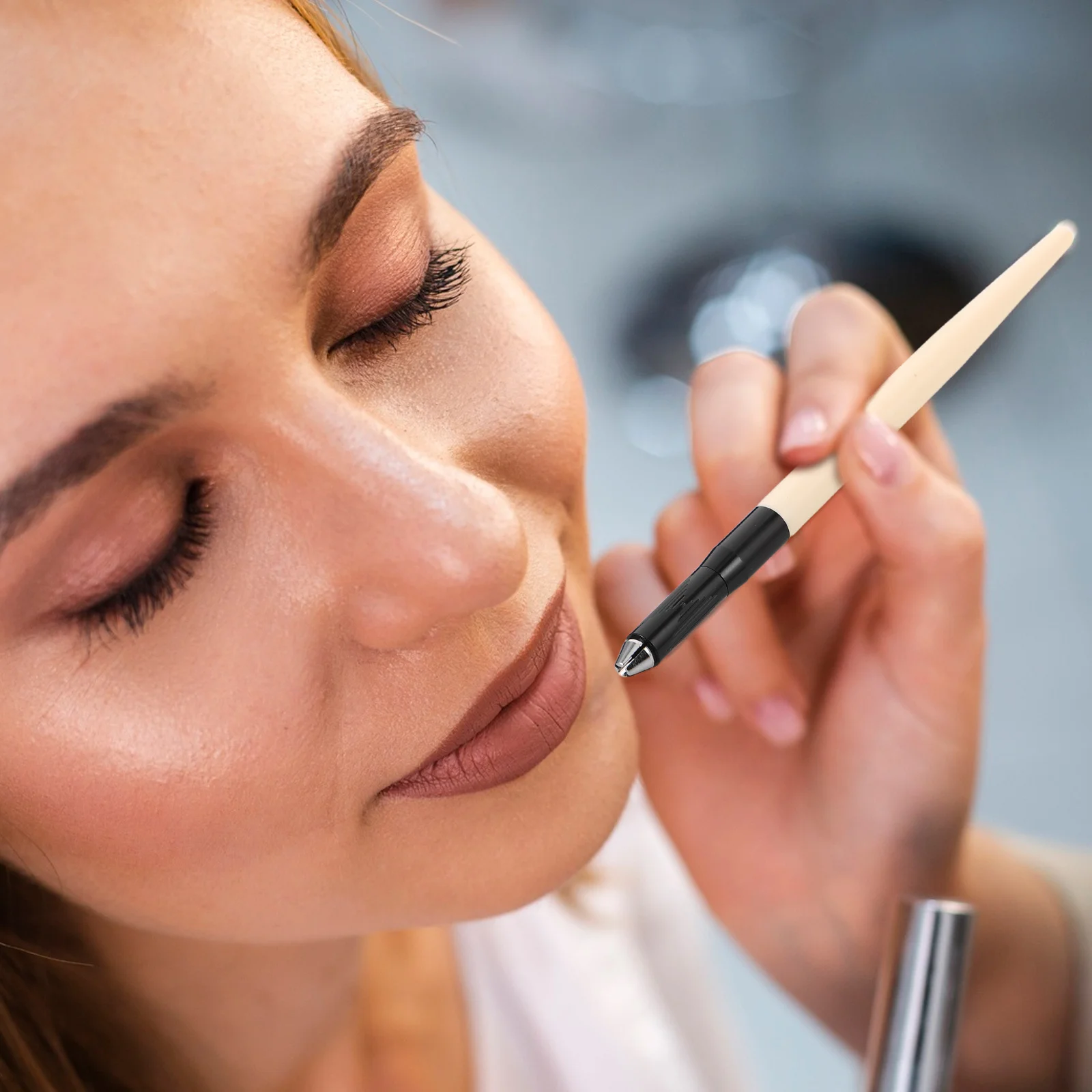 

2 шт., ручка для татуировки бровей, принадлежности для микроблейда для макияжа, закругленный рот, гладкая обработка, универсальное использование, картографирование положения