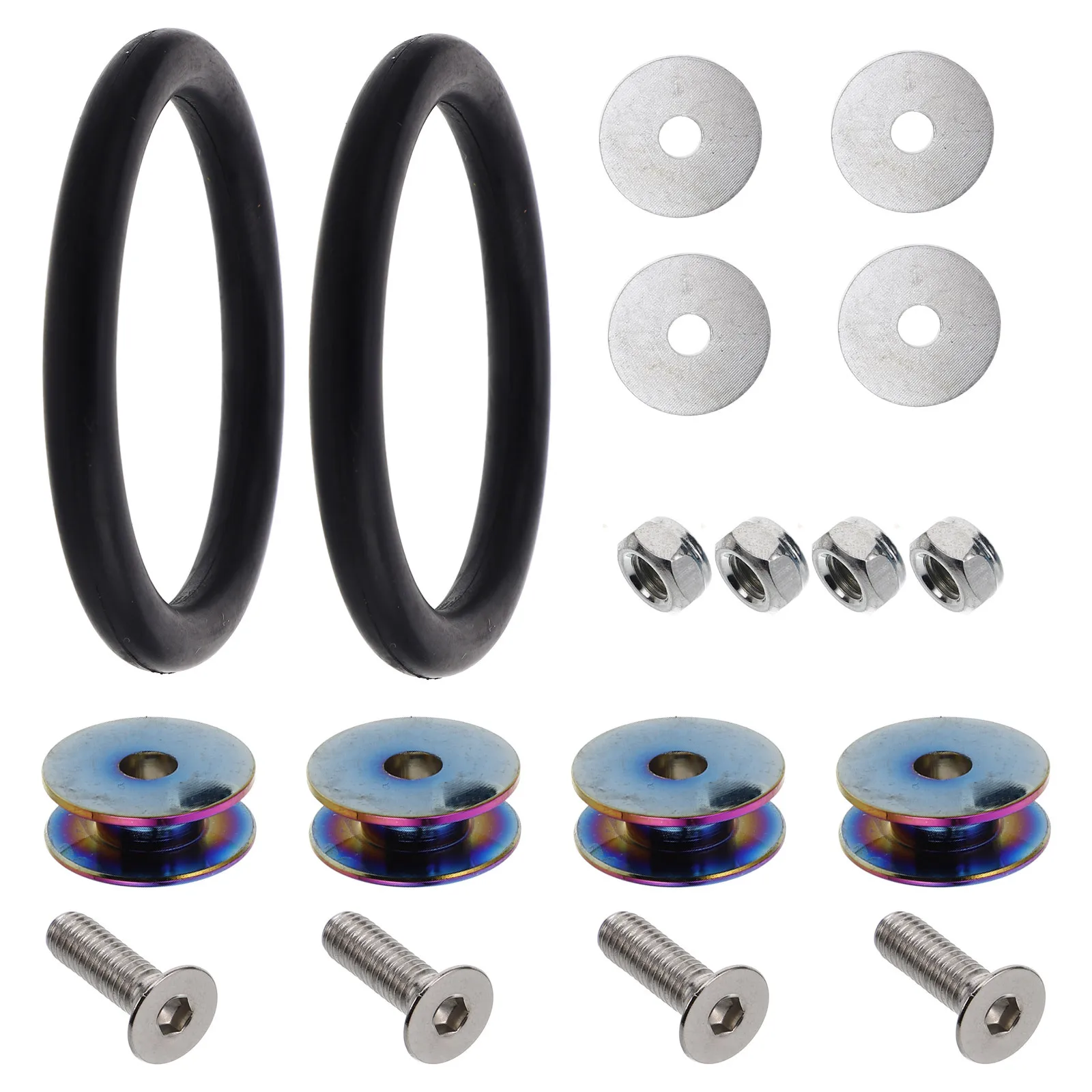

1 set 1 Set Of Reinforced Washers For Automotive Bumper Quick Release Kit Front Rear Bumper Fastener Durable Metal Screws Easy