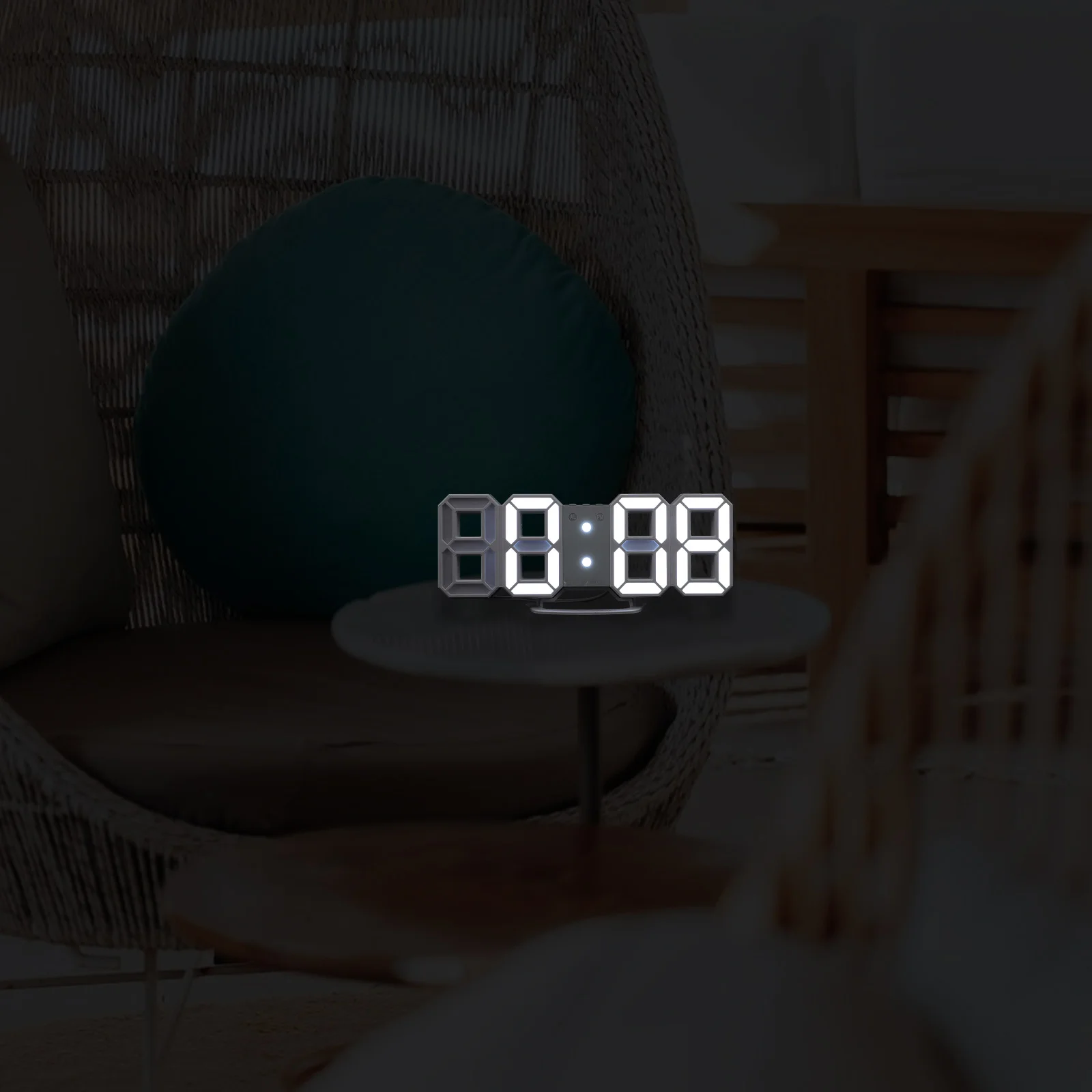 

1Set Wall-Mounted Led 3D Decorative For Living Room Large Display Silent Wall Hanging Household Indoor Mute Clock