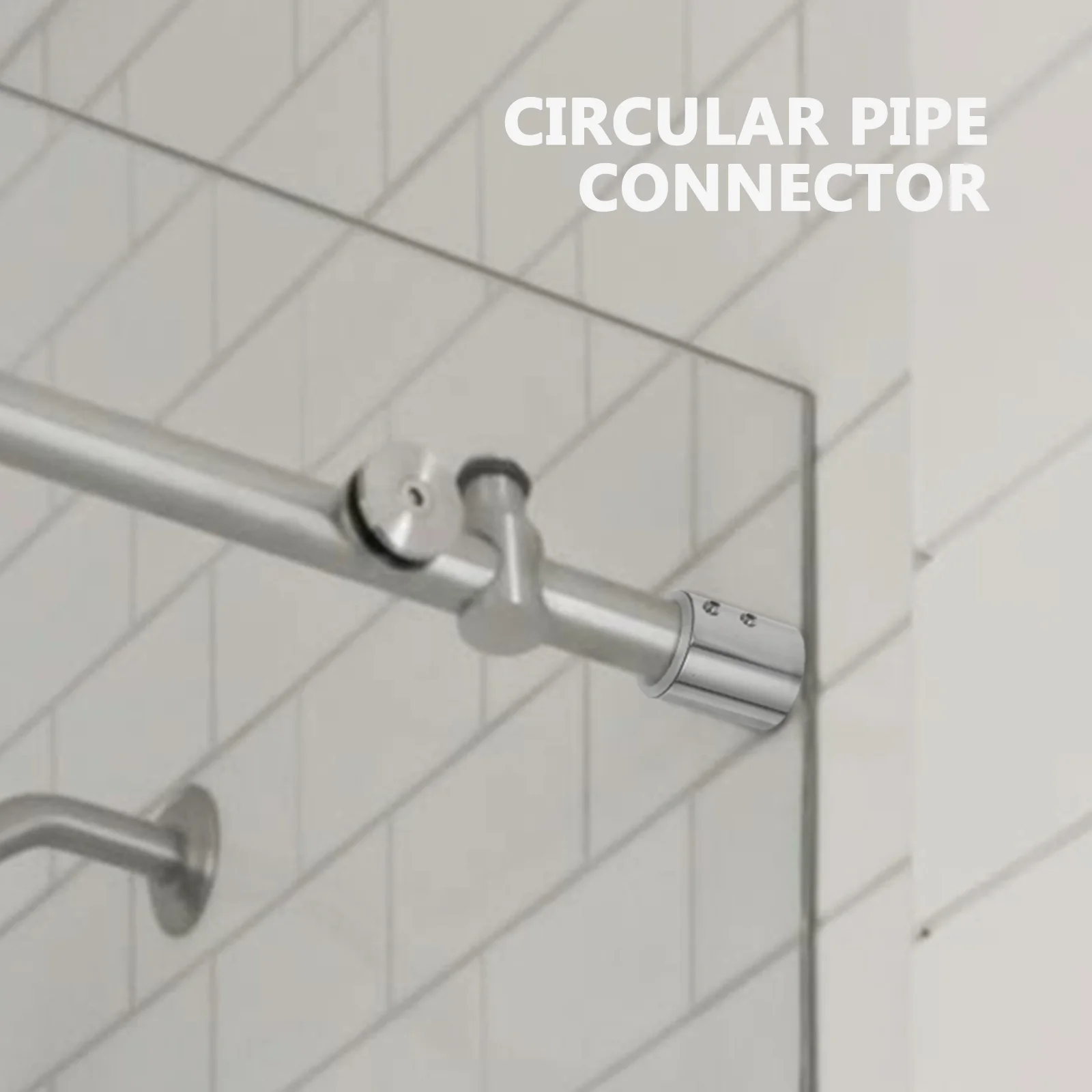 

2Pcs Metal Pipe Connector Stainless Steel Bathroom Rod Corner Connector for Glass Door Shower Room Pipe Accessories