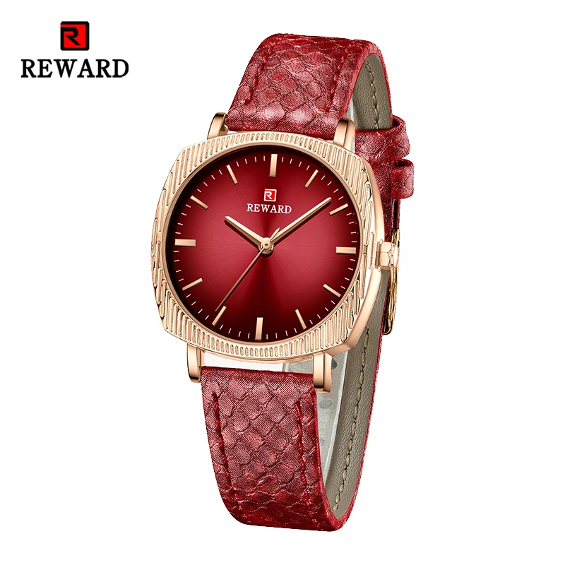 New REWARD Fashion Quartz Watches for Women Waterproof Wrist Watch Genuine Strap Derm Luxury Wristwatch