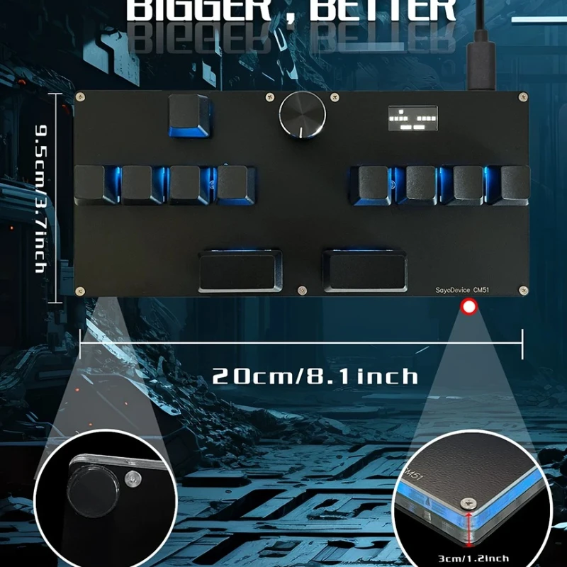 NEW SayoDevice CM51+Rapid Trigger Magnetic Axis Gaming Keyboard Custom OSU DJMAX for Gamers Design DIY MX Switch