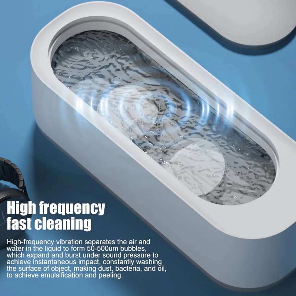 45000Hz Ultrasonic Cleaner Pro Deep Clean Glasses Jewelry Watches USB-C Rechargeable Portable Design For Home Travel Use