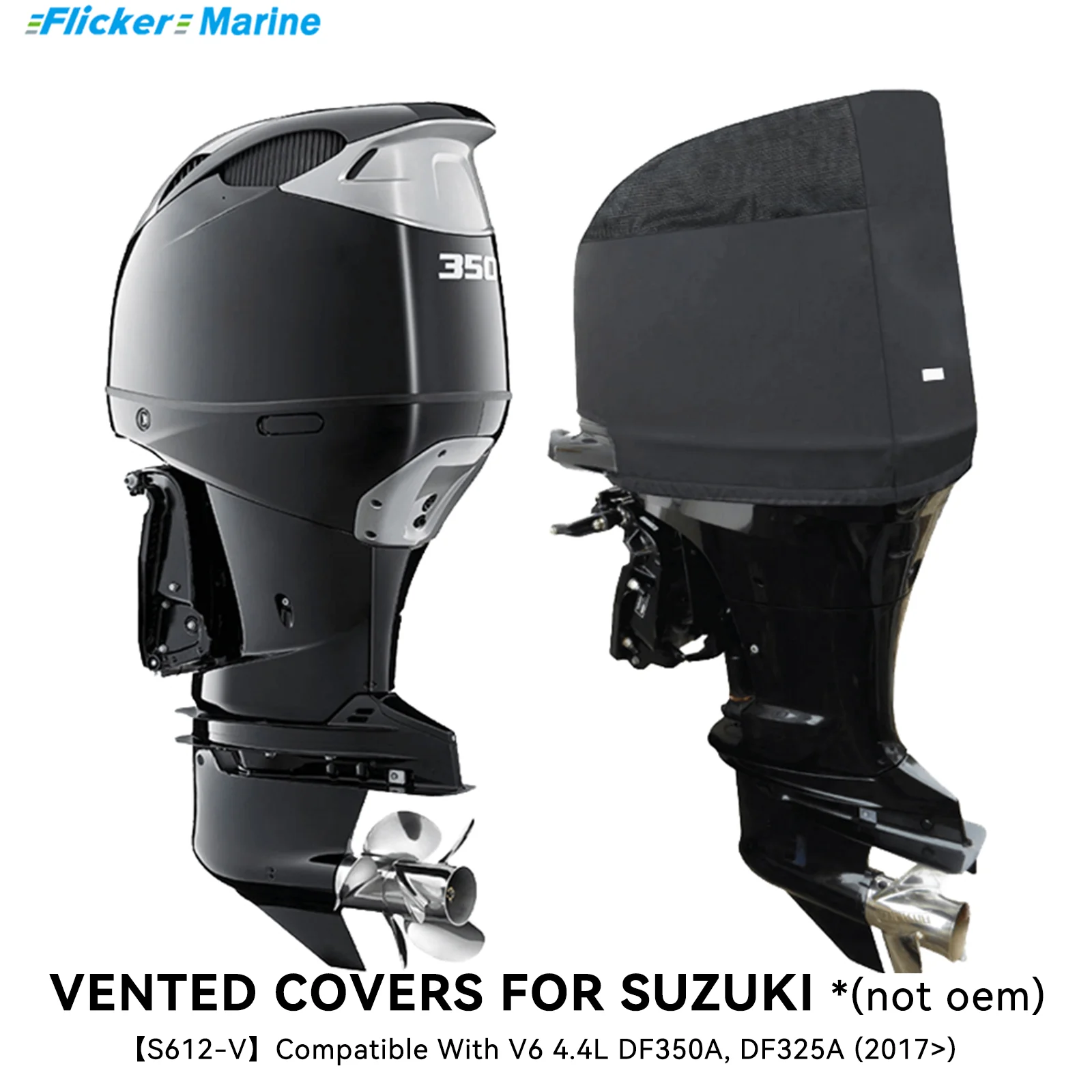 

Крышка двигателя Flicker Heavy Duty с вентиляцией, совместимая с Suzuki DF350A DF325A (2017+) | Всесезонный, надежная фиксация, водонепроницаемый, защита от УФ-излучения