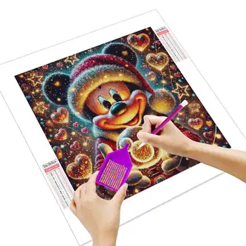 Disney nový kreslený film Mickey Mouse ručně vyráběný diamantový obraz s krystaly a kamínky, dekorace do obývacího pokoje 10 nejlepší prodej Diamantová malba Mickey Mouse - №3