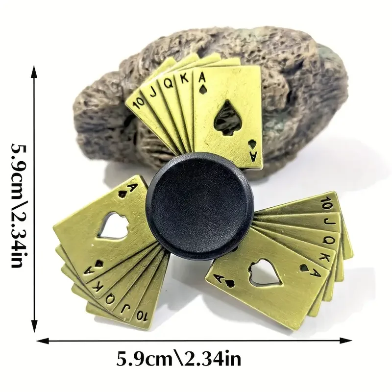 لعبة فيجيت سبينر عتيقة للبطاقات، سبينر معدني، لعبة مكتب لتخفيف التوتر للأطفال والكبار