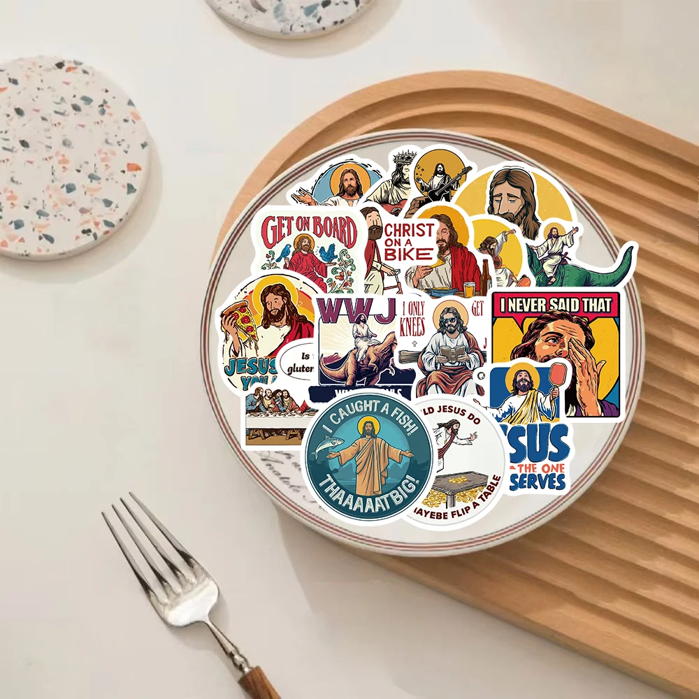 50PCS Sticker Funny Jesus Print Suitcase Laptop Graffiti Waterproof Decorative Colorful Scrapbooking Phone Colorful Sticker