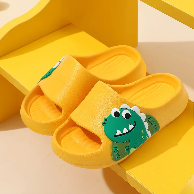 New Summer Children Dinosaur Slippers Kids Breathable Non-Slip Indoor Home Bathroom Shoes Soft Sole Wear-resistant PVC Sandals