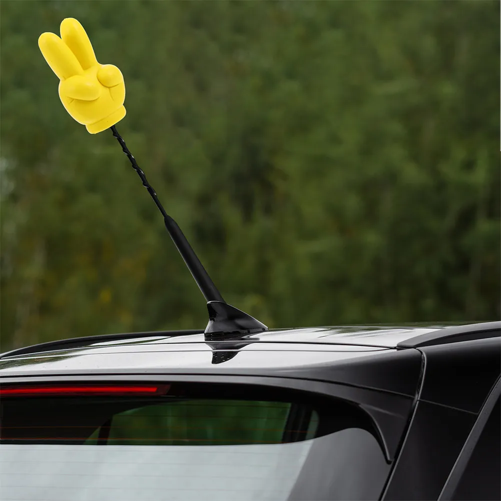 

2Pcs Yellow Auto Antenna Toppers Creative Car Exterior Decoration Bright Fun Design for Vehicle Roof Antenna Ball Decor