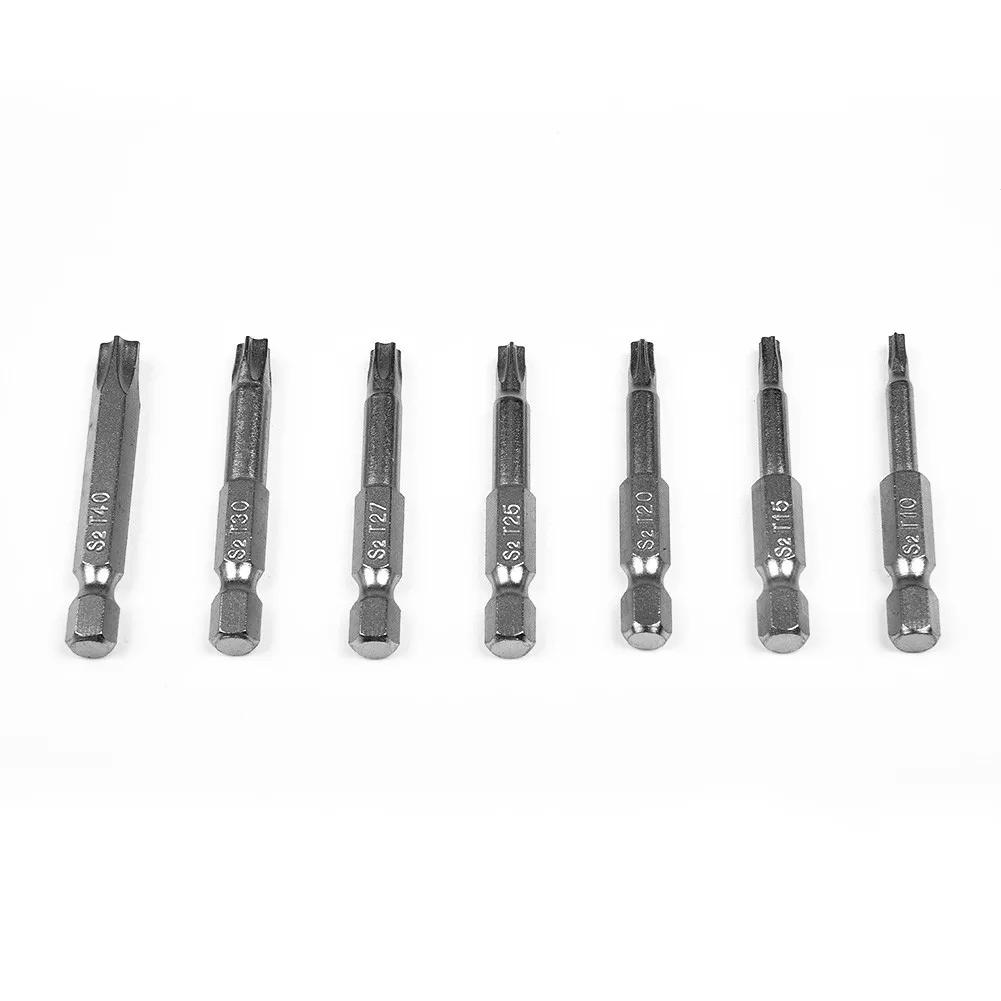 7Pcs Star Drill Bits Screwdriver Torx Bit Set  1/4" Hex Shank Magnetic Screwdriver Wrench Five-pointed T10-T40 Hand Tools