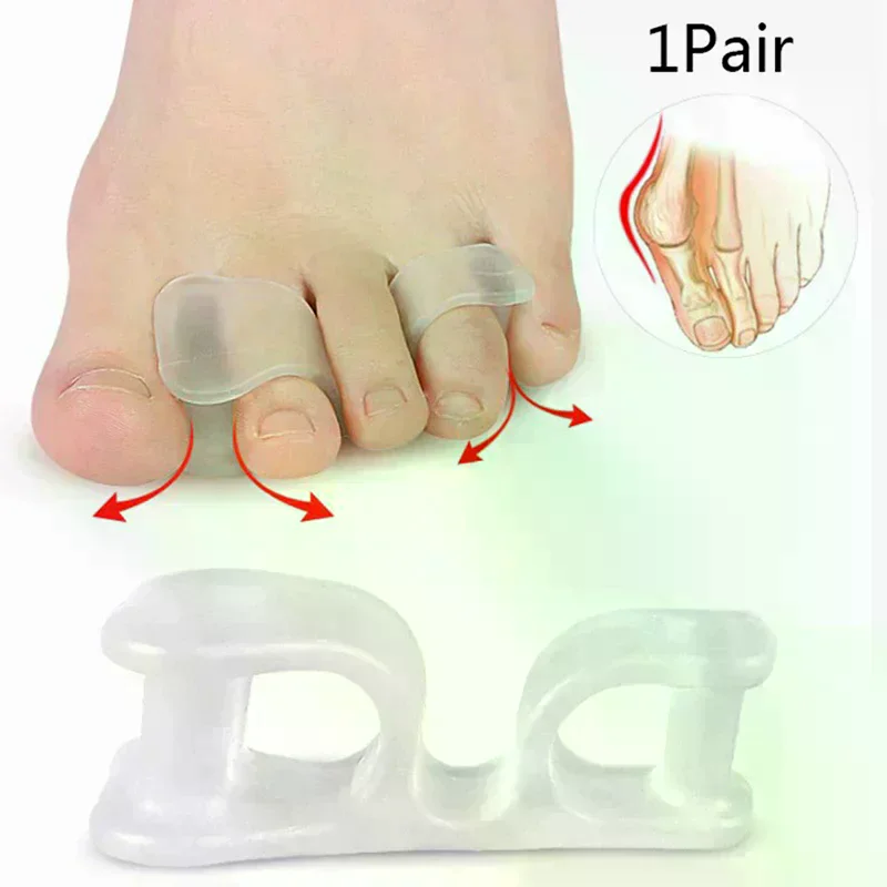 

1Pair Thumb Valgus Toe Separator Foot Fingers Protector Corrector Pedicure Care Tool