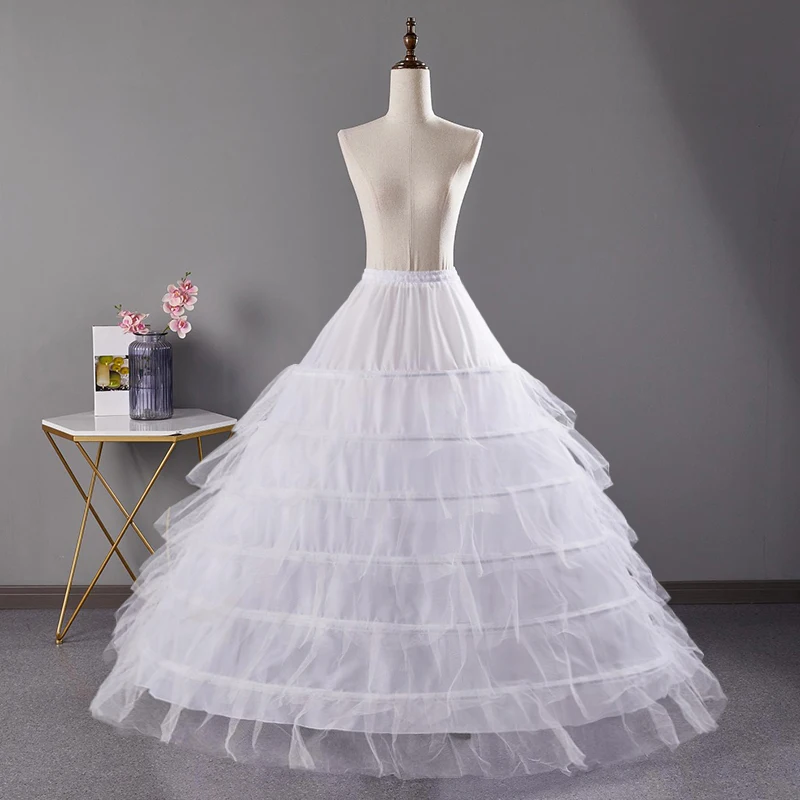 Свадебное платье Petticoat Белая 6 - капюшон Платье - буксировка Crinoline Luxury Clothings Женское короткое платье 2024