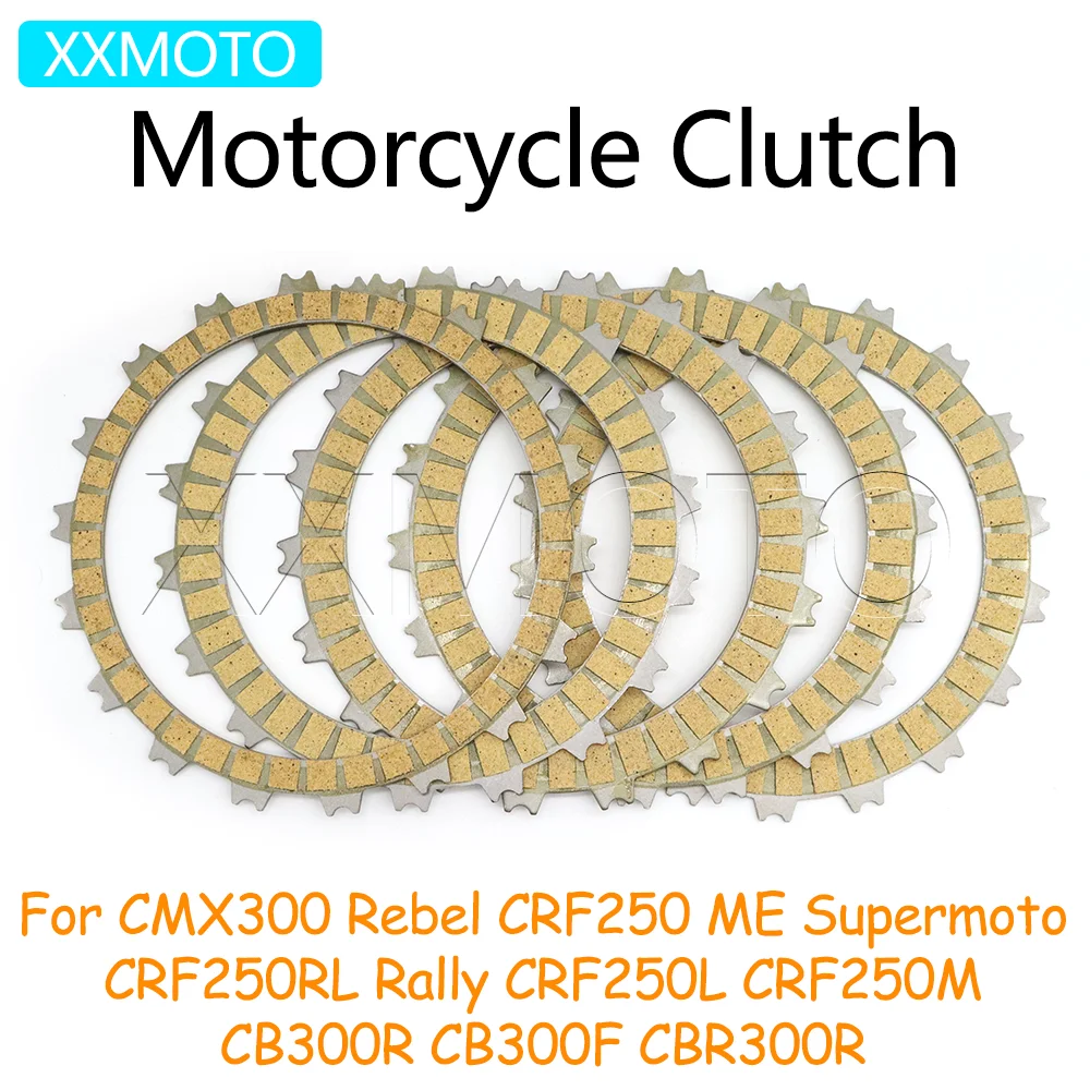 For Honda CMX300 Rebel CRF250 CRF250RL CRF250L Rally 250M CB 300 R F CBR300R CRF 125 L RL Motorcycle Clutch Plates Friction Kits