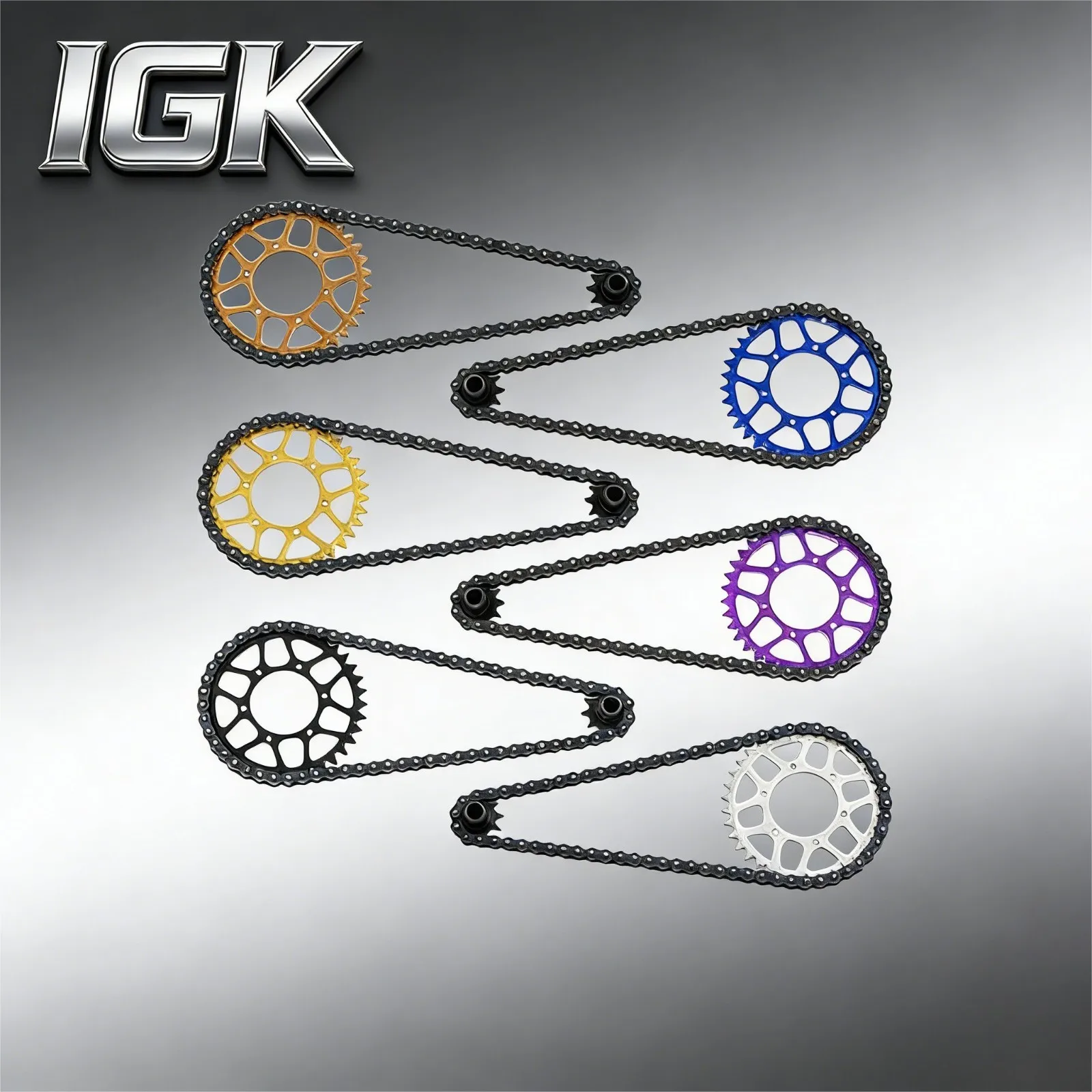Gear & Chain Set - 10T Front + 36T Rear Metal Sprocket Kit for LOSI 1/4 Promoto-MX RC Electric Motorcycle