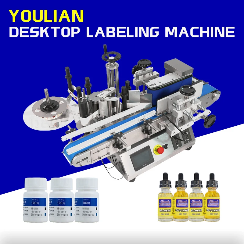 MT-100 Factory Price Eye Drops Round Bottle Sticker Labeller Machine Cosmetic Packaging Labeling Machine.