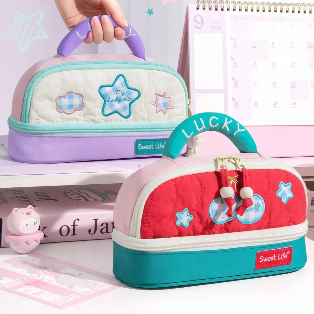 กระเป๋าใส่ดินสอแบบพกพา อุปกรณ์ - Aesthetic Large Pencil Case Pouch บทวิจารณ์และราคา