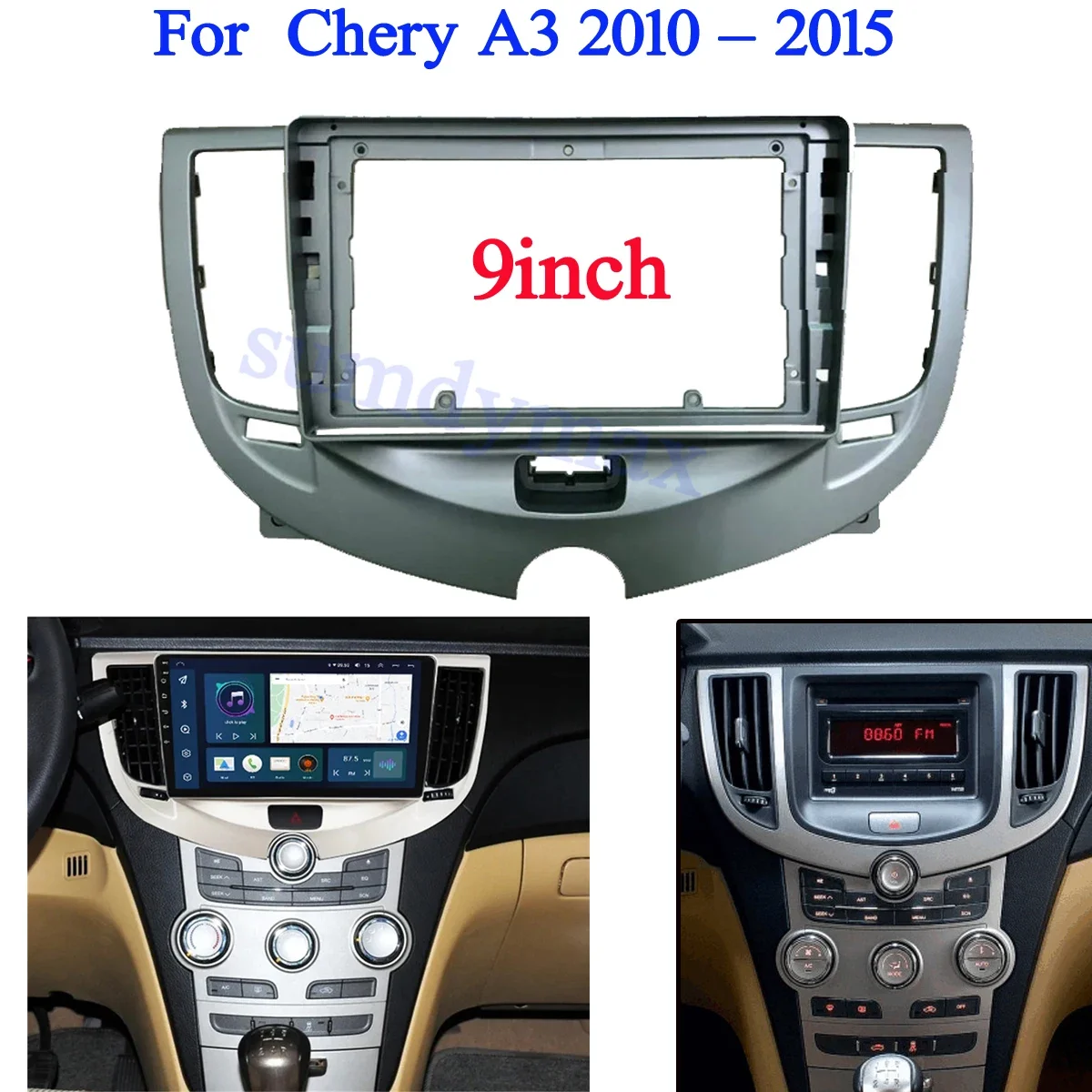 

9 Inch Car Stereo Radio Fascia Audio Installation Dash Adapter Frame Panel for Chery A3 2010 2011 2012