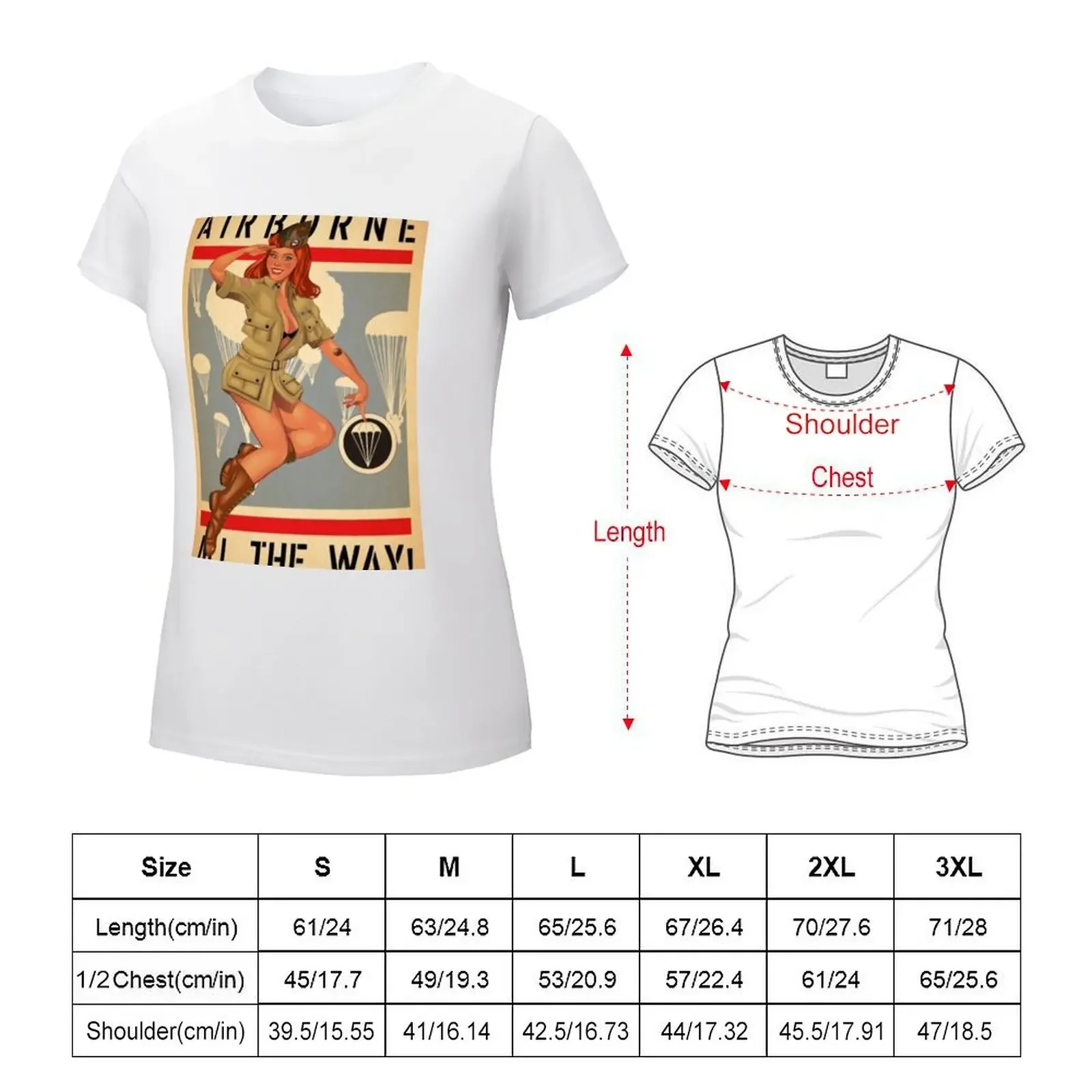 Airborne all the way T-shirt kawaii clothes Female clothing Woman T-shirts