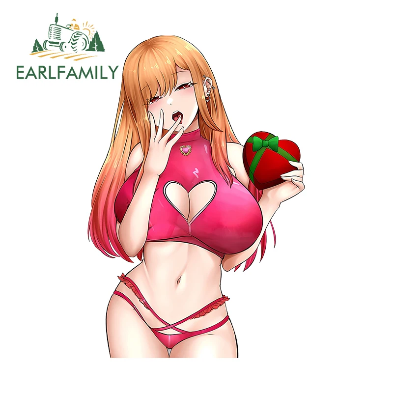 EARLFAMILY 13cm X 8.8cm for Marin V Day Love Chocolate Car Stickers Personality Waterproof Decals Car Accessories Motorcycle