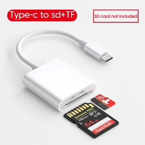 4 en 1 OTG Tipo C Lector de tarjetas Cuñador USB USB SD TF Card Reader para Tableta de iPad USB Tipo C a Tarjeta de memoria inteligente para Xiaomi Huawei 8 mejores adaptador de microesd de ventas - №8