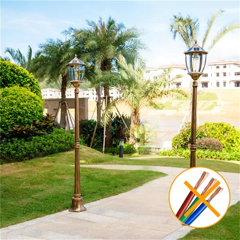 Liegeplatz im Freien Retro Solar Rasen Lampe Lichter klassische Bronze wasserdichtes Haus für Villa Weg Garten dekoration