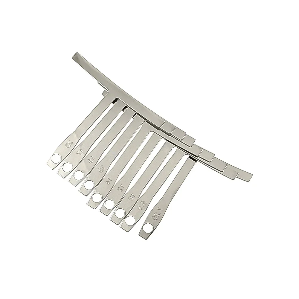 9Pcs Guitar Under String Radius Gauge Stainless Steel Guitar Builder Luthier Tools Bass Strings Repair Set Bass String Measure