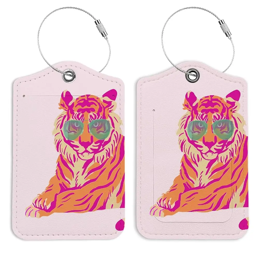 

Free ShippingPink Tiger Luggage Tags for Suitcases, A Tiger with Sunglasses Sign, Preppy Luggage Tag, Back to School for Student