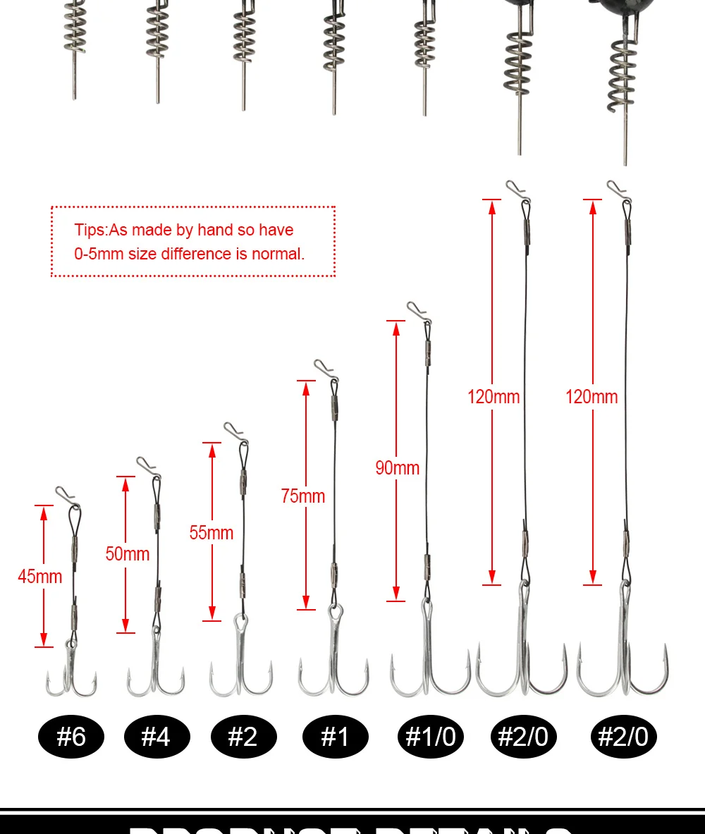 Spinpoler Screwball Jig Head Rig mit Stinger für weiche Angelköder Stahldraht Drillinge perfekt für Hechtbarsch Zander Bass – Detail 6