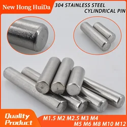 M1.5 M2 M2.5 M3 M4 M5 M6 M8 M10 M12 304 Stainless Steel Cylindrical Pin Flat Head Locating Dowel Fixed Shaft Solid Rod GB119 Pin