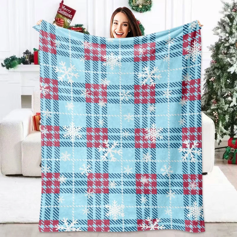 Red Black Buffalo Plaid Snowflake Xmas Throw Blanket,Soft Couch,Reading Nook Layer,Birthday Anniversary Xmas Party Casual Favor